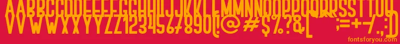 BOVEN 2 Font – Orange Fonts on Red Background