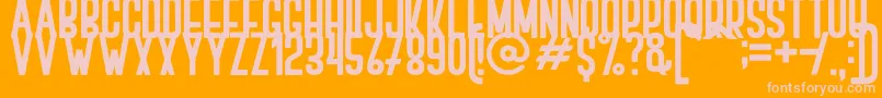 Шрифт BOVEN 2 – розовые шрифты на оранжевом фоне