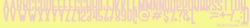 Шрифт BOVEN 2 – розовые шрифты на жёлтом фоне