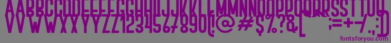 Шрифт BOVEN 2 – фиолетовые шрифты на сером фоне