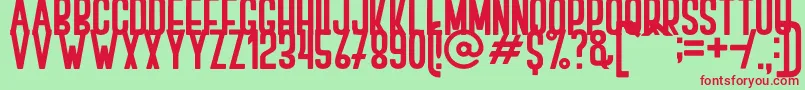 BOVEN 2-fontti – punaiset fontit vihreällä taustalla