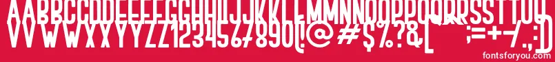 BOVEN 2 Font – White Fonts on Red Background