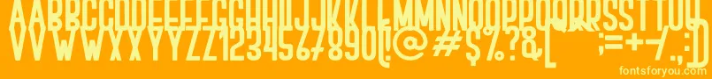 BOVEN 2-Schriftart – Gelbe Schriften auf orangefarbenem Hintergrund