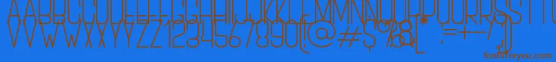 BOVEN 3-Schriftart – Braune Schriften auf blauem Hintergrund