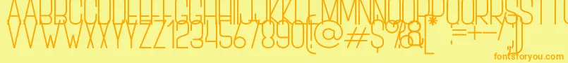 BOVEN 3-Schriftart – Orangefarbene Schriften auf gelbem Hintergrund