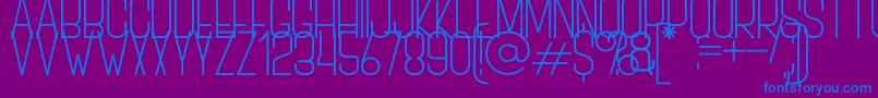 BOVEN 3-Schriftart – Blaue Schriften auf violettem Hintergrund