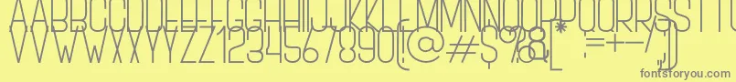 BOVEN 3-fontti – harmaat kirjasimet keltaisella taustalla