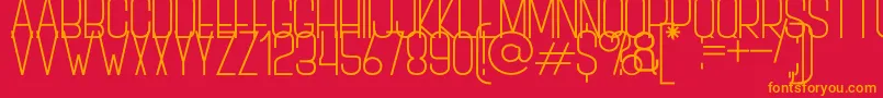 フォントBOVEN 3 – 赤い背景にオレンジの文字