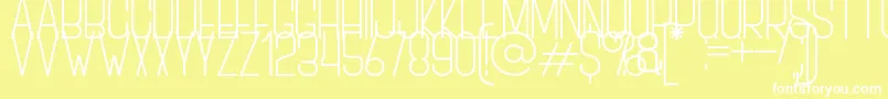 Шрифт BOVEN 3 – белые шрифты на жёлтом фоне