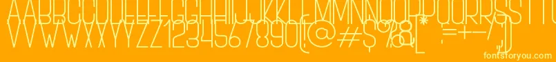 Шрифт BOVEN 3 – жёлтые шрифты на оранжевом фоне