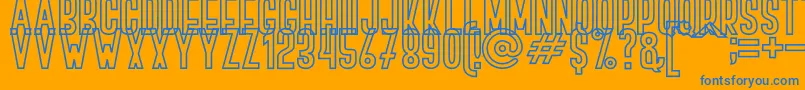 BOVEN 4 Font – Blue Fonts on Orange Background