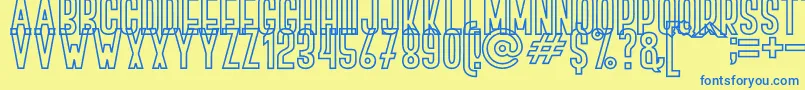 BOVEN 4 Font – Blue Fonts on Yellow Background