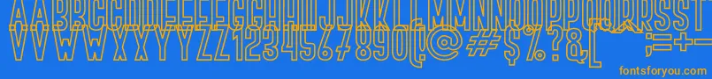 BOVEN 4 Font – Orange Fonts on Blue Background