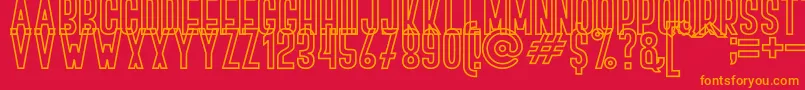 フォントBOVEN 4 – 赤い背景にオレンジの文字
