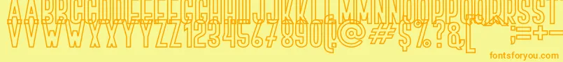BOVEN 4 Font – Orange Fonts on Yellow Background