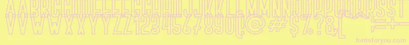 BOVEN 4 Font – Pink Fonts on Yellow Background