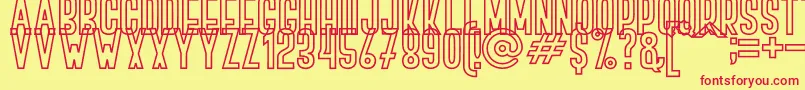 BOVEN 4 Font – Red Fonts on Yellow Background