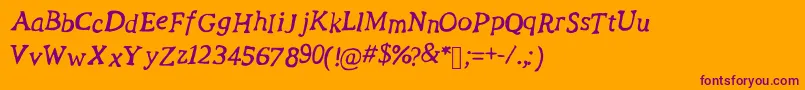 RevolutionScript Font – Purple Fonts on Orange Background
