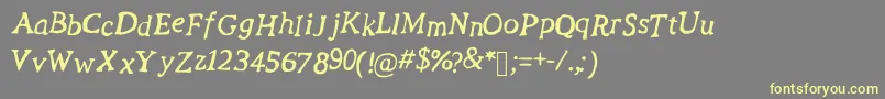 RevolutionScript-fontti – keltaiset fontit harmaalla taustalla