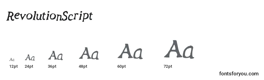 RevolutionScript Font Sizes