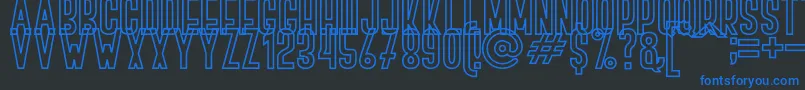 BOVEN 4 Font – Blue Fonts on Black Background