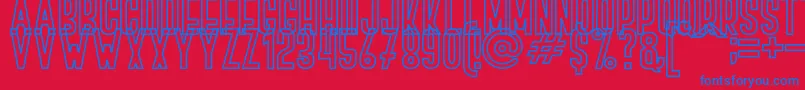 BOVEN 4 Font – Blue Fonts on Red Background