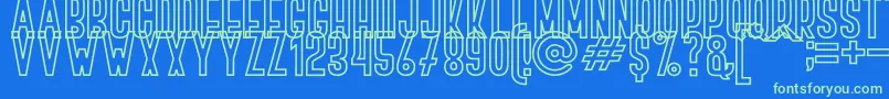 BOVEN 4 Font – Green Fonts on Blue Background