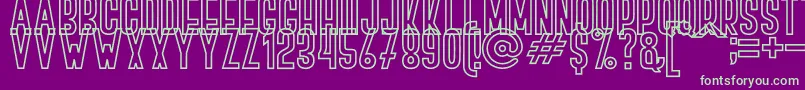 BOVEN 4 Font – Green Fonts on Purple Background