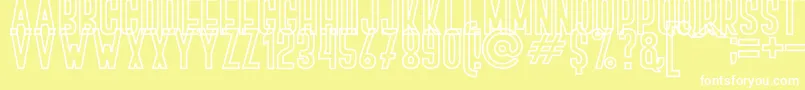 BOVEN 4 Font – White Fonts on Yellow Background