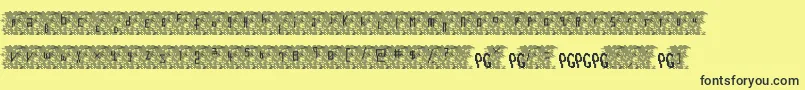 Bowser Rampages Again Font – Black Fonts on Yellow Background