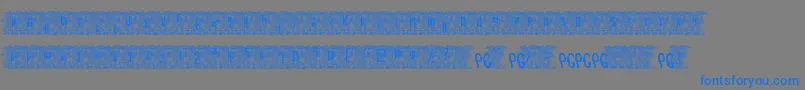 フォントBowser Rampages Again – 灰色の背景に青い文字