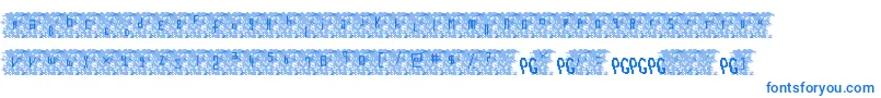 Bowser Rampages Again Font – Blue Fonts on White Background