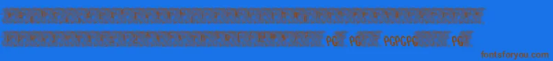 Bowser Rampages Again Font – Brown Fonts on Blue Background