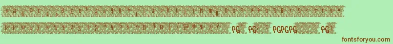 Bowser Rampages Again Font – Brown Fonts on Green Background