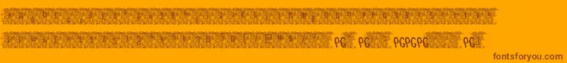 Bowser Rampages Again Font – Brown Fonts on Orange Background