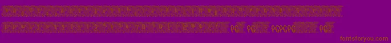 Bowser Rampages Again-Schriftart – Braune Schriften auf violettem Hintergrund