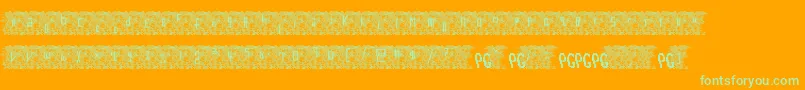 Bowser Rampages Again Font – Green Fonts on Orange Background