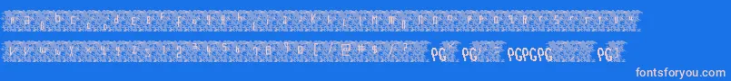 Bowser Rampages Again Font – Pink Fonts on Blue Background