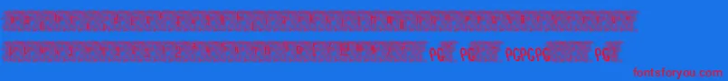 Bowser Rampages Again Font – Red Fonts on Blue Background