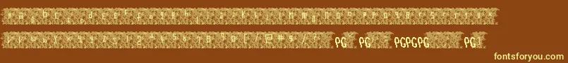 Bowser Rampages Again Font – Yellow Fonts on Brown Background