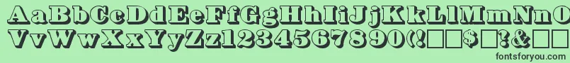 フォントBOWSHADW – 緑の背景に黒い文字