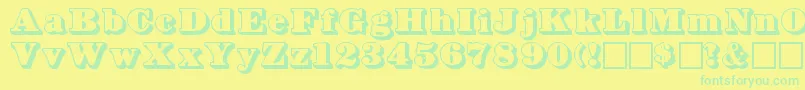 フォントBOWSHADW – 黄色い背景に緑の文字