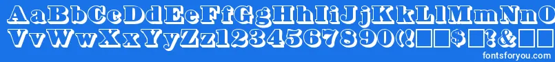 フォントBOWSHADW – 青い背景に白い文字