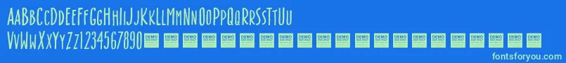Czcionka Box Office   Demo – zielone czcionki na niebieskim tle
