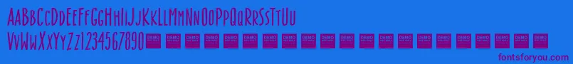 fuente Box Office   Demo – Fuentes Moradas Sobre Fondo Azul