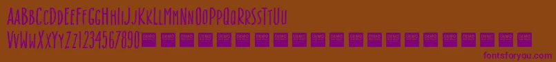 Box Office   Demo-fontti – violetit fontit ruskealla taustalla