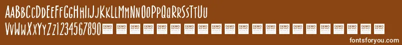 Box Office   Demo-Schriftart – Weiße Schriften auf braunem Hintergrund