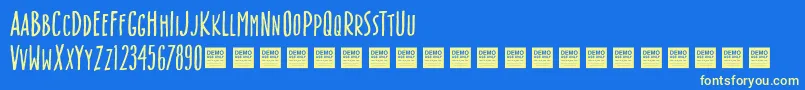 Fonte Box Office   Demo – fontes amarelas em um fundo azul