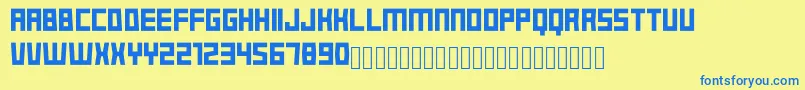 Box Regular Font – Blue Fonts on Yellow Background