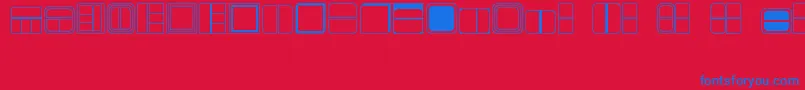 Czcionka BOXES – niebieskie czcionki na czerwonym tle